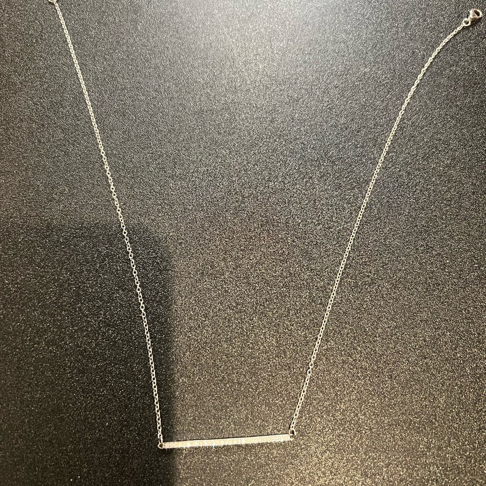 Sterling silver bar necklace